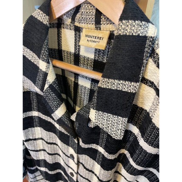 Monterey by Koret Black White Plaid Shacket Top Jacket Sz 18W - Picture 4 of 11